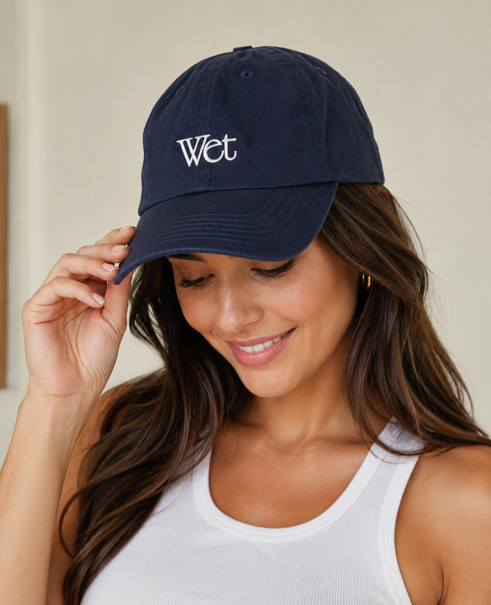 Embroidered "WET" by Otto adjustable flirty sexy baseball cap